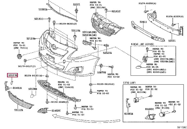 Toyota 52127-12230-D2 Cover, front bumper hole, rh 5212712230D2: Купить в Польше - Отличная цена на 2407.PL!