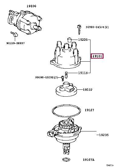 Toyota 19101-74150 Distributor cap 1910174150: Buy near me at 2407.PL in Poland at an Affordable price!