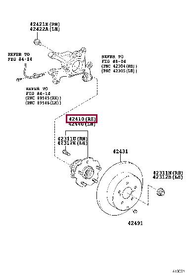 Toyota 42410-42040 Wheel hub with rear bearing 4241042040: Buy near me in Poland at 2407.PL - Good price!