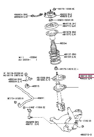 Toyota 48510-49046 Shock absorber strut front right gas oil 4851049046: Buy near me at 2407.PL in Poland at an Affordable price!