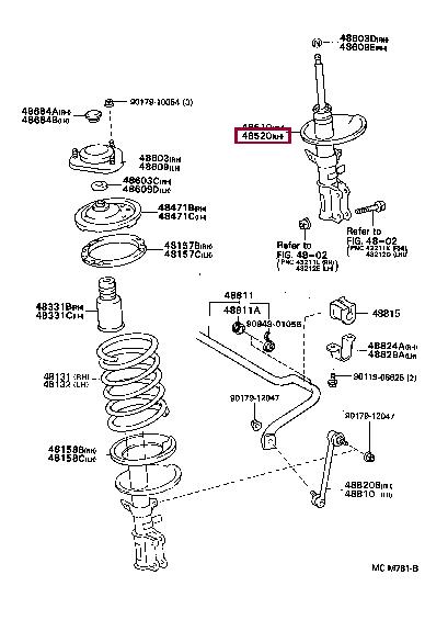 Toyota 48520-28040 Shock absorber strut front left gas oil 4852028040: Buy near me in Poland at 2407.PL - Good price!