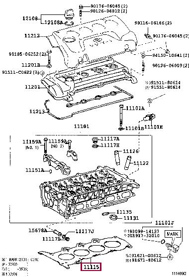 Toyota 11115-21040 Dichtung, Zylinderkopf 1111521040: Kaufen Sie zu einem guten Preis in Polen bei 2407.PL!