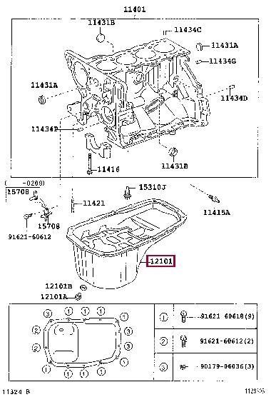 Toyota 12101-23030 Піддон масляний двигуна 1210123030: Приваблива ціна - Купити у Польщі на 2407.PL!