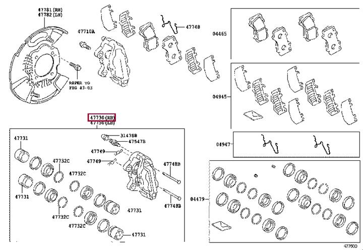 Toyota 47730-0K190 Brake caliper front right 477300K190: Buy near me in Poland at 2407.PL - Good price!