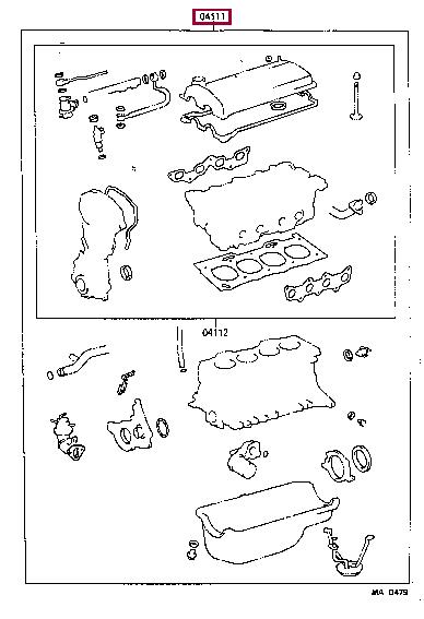 Toyota 04111-11150 Full Gasket Set, engine 0411111150: Buy near me at 2407.PL in Poland at an Affordable price!