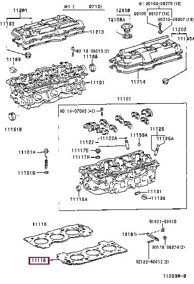 Toyota 11116-62080 Прокладка ГБЦ 1111662080: Приваблива ціна - Купити у Польщі на 2407.PL!