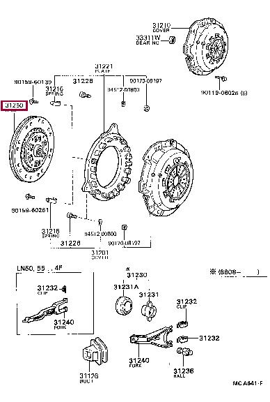 Toyota 31250-30350 Clutch disc 3125030350: Buy near me in Poland at 2407.PL - Good price!