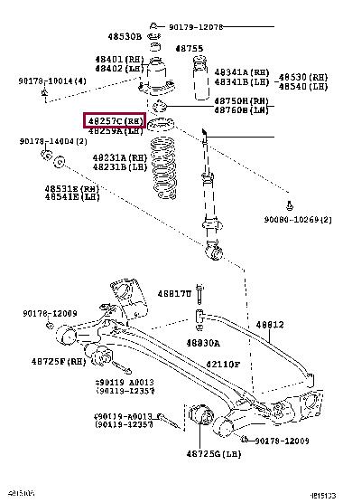 

poduszka sprężyny tylna 4825702040 Toyota