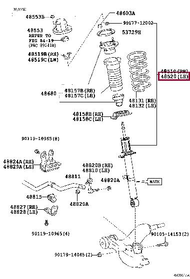 Toyota 48520-59705 Amortyzator przedni lewy 4852059705: Dobra cena w Polsce na 2407.PL - Kup Teraz!