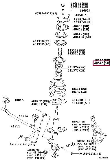 Toyota 48520-80413 Front Left Suspension Shock Absorber 4852080413: Buy near me in Poland at 2407.PL - Good price!
