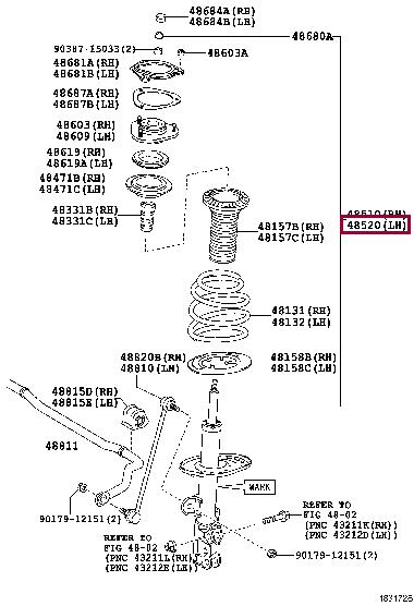 Toyota 48520-80429 Front Left Suspension Shock Absorber 4852080429: Buy near me in Poland at 2407.PL - Good price!