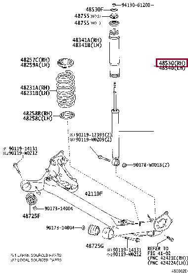 Toyota 48530-09Y20 Rear Right Shock Absorber 4853009Y20: Buy near me in Poland at 2407.PL - Good price!
