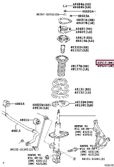 Toyota 48510-80285 Shock absorber strut front right gas oil 4851080285: Buy near me in Poland at 2407.PL - Good price!