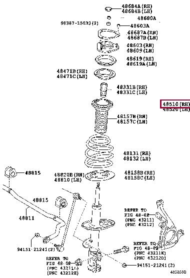 Toyota 4851080598 Front Right Suspension Shock Absorber 4851080598: Buy near me in Poland at 2407.PL - Good price!