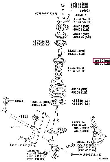 Toyota 48510-80601 Amortyzator przedni prawy 4851080601: Dobra cena w Polsce na 2407.PL - Kup Teraz!