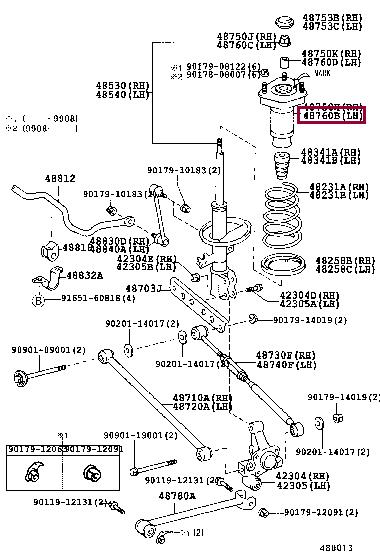 Toyota 48760-33040 Support assy rear suspension, lh 4876033040: Atrakcyjna cena w Polsce na 2407.PL - Zamów teraz!