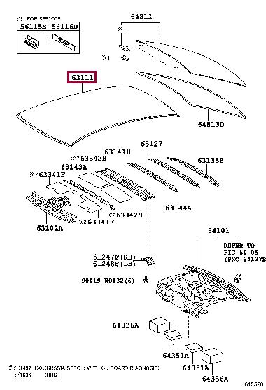 Toyota 63111-02450 Дах 6311102450: Приваблива ціна - Купити у Польщі на 2407.PL!