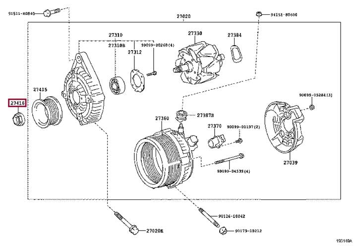 Toyota 27416-27010 Nut 2741627010: Buy near me in Poland at 2407.PL - Good price!