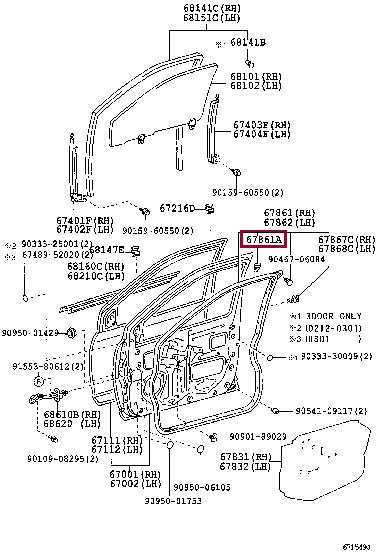 Toyota 67867-52020 Klips z wąską główką 6786752020: Dobra cena w Polsce na 2407.PL - Kup Teraz!