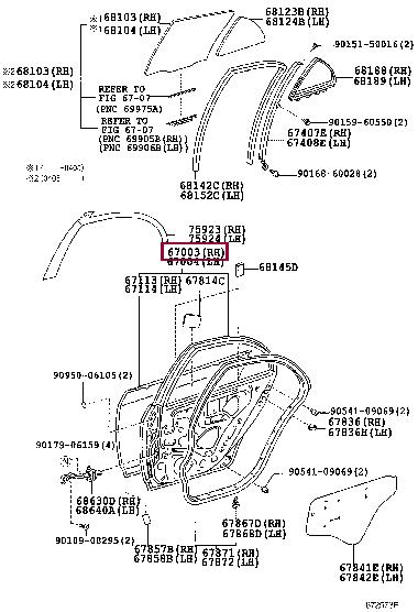 Toyota 67003-12850 Poszycie tylnych prawych drzwi 6700312850: Dobra cena w Polsce na 2407.PL - Kup Teraz!