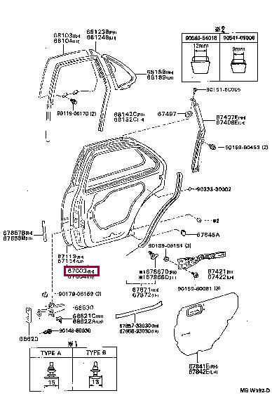 Toyota 67003-33011 Türauskleidung hinten rechts 6700333011: Kaufen Sie zu einem guten Preis in Polen bei 2407.PL!