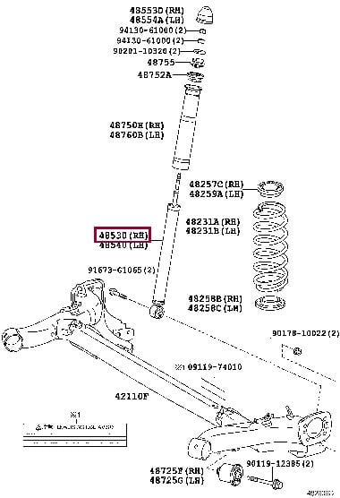 Toyota 48530-74010 Shock absorber assy 4853074010: Buy near me in Poland at 2407.PL - Good price!