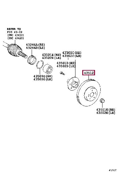 Toyota 43512-06140 Brake disc 4351206140: Buy near me at 2407.PL in Poland at an Affordable price!