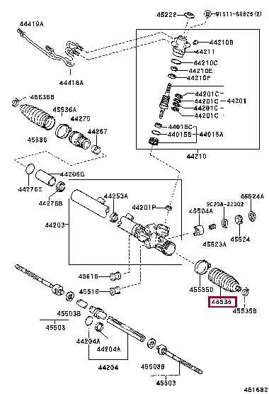 Toyota 45535-30010 Пыльник рулевой рейки, комплект 4553530010: Отличная цена - Купить в Польше на 2407.PL!