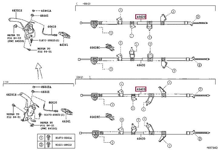 Toyota 46420-42130 Трос стояночного тормоза 4642042130: Отличная цена - Купить в Польше на 2407.PL!