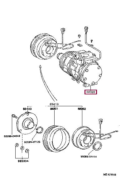 Toyota 88320-33010 Компрессор кондиционера 8832033010: Отличная цена - Купить в Польше на 2407.PL!