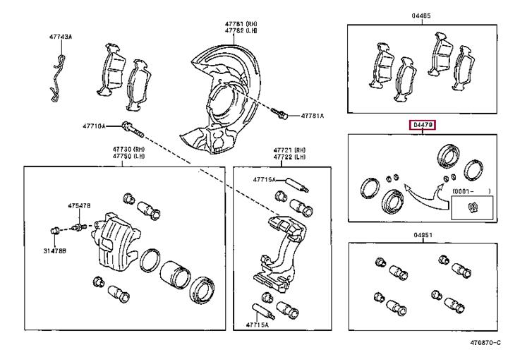 Toyota 04479-05020 Repair Kit, brake caliper 0447905020: Buy near me in Poland at 2407.PL - Good price!