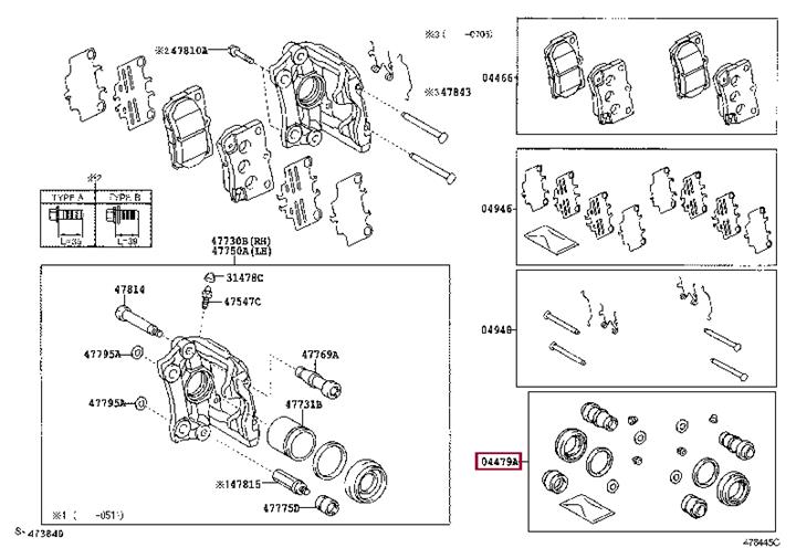 Toyota 04479-30450 Zestaw naprawczy, zacisk hamulca 0447930450: Dobra cena w Polsce na 2407.PL - Kup Teraz!