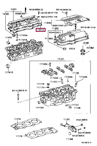 Toyota 11213-62020 Gasket, cylinder head cover 1121362020: Buy near me in Poland at 2407.PL - Good price!