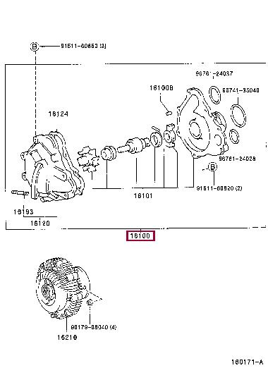 Toyota 16100-79165 Water pump 1610079165: Buy near me in Poland at 2407.PL - Good price!