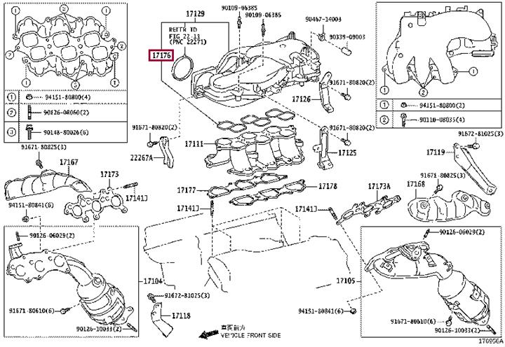 Toyota 17176-31100 Прокладка впускного колектора 1717631100: Приваблива ціна - Купити у Польщі на 2407.PL!