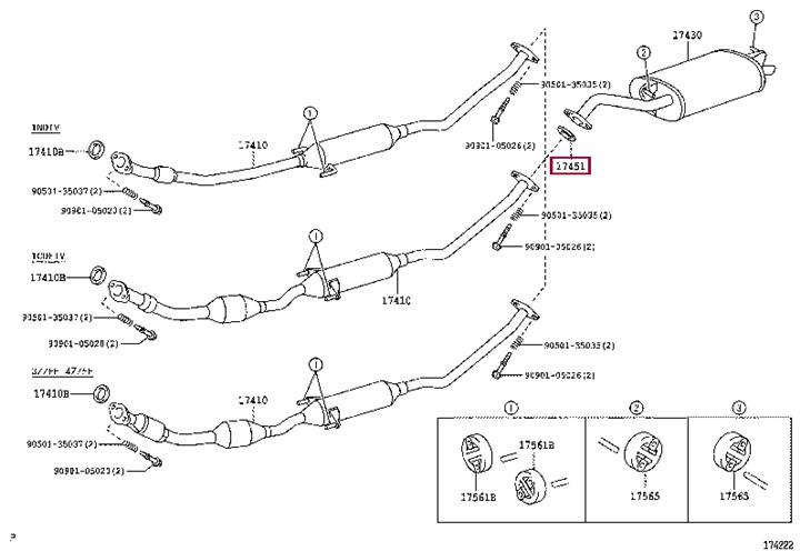 Toyota 17451-64031 Кольцо уплотнительное выхлопной системы 1745164031: Купить в Польше - Отличная цена на 2407.PL!