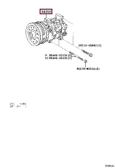 Toyota 88310-02790 Compressor assy, w pulley 8831002790: Buy near me at 2407.PL in Poland at an Affordable price!