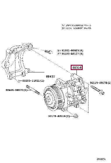 Toyota 883100R011 Compressor assy, w pulley 883100R011: Buy near me at 2407.PL in Poland at an Affordable price!