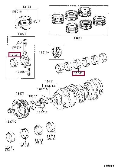 Toyota 13041-20010-01 Verbindungsstangenlager 130412001001: Kaufen Sie zu einem guten Preis in Polen bei 2407.PL!