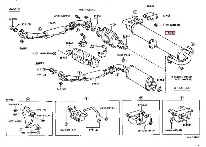 Toyota 17430-16141 Глушник, задня частина 1743016141: Приваблива ціна - Купити у Польщі на 2407.PL!