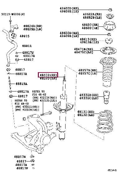 Toyota 48510-0H030 Front Right Suspension Shock Absorber 485100H030: Buy near me at 2407.PL in Poland at an Affordable price!