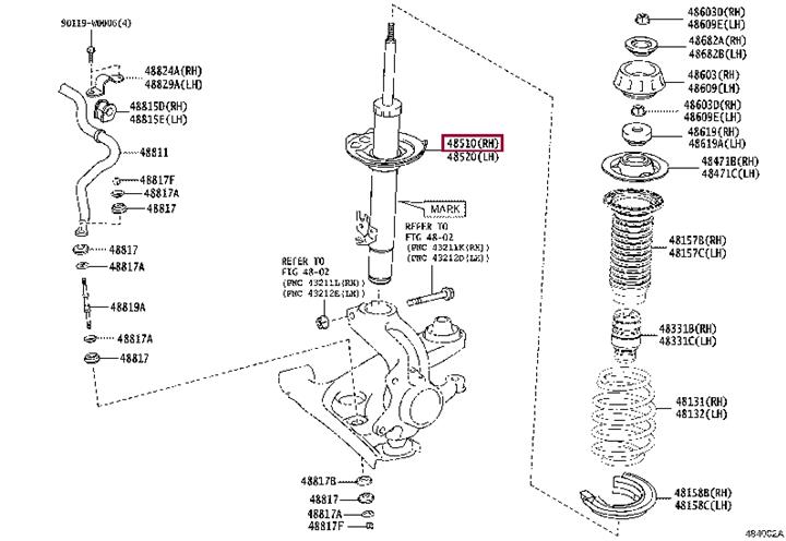 Toyota 48510-0H050 Federdämpfer vorne rechts 485100H050: Kaufen Sie zu einem guten Preis in Polen bei 2407.PL!