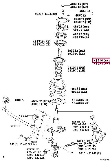 Toyota 48510-80366 Амортизатор підвіски передній правий 4851080366: Купити у Польщі - Добра ціна на 2407.PL!