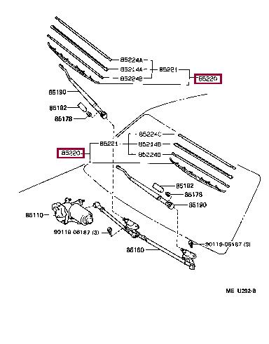 Toyota 8521234011 Щетка стеклоочистителя 8521234011: Купить в Польше - Отличная цена на 2407.PL!