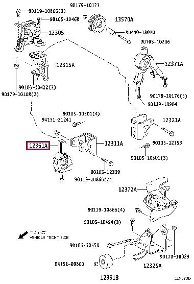 Toyota 12361-21100 Poduszka silnika 1236121100: Dobra cena w Polsce na 2407.PL - Kup Teraz!