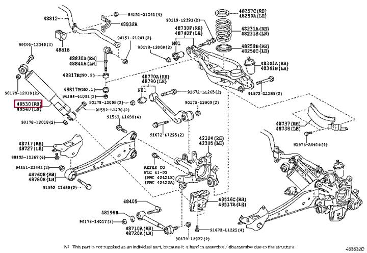 Toyota 4853142270 Amortyzator tylny prawy 4853142270: Dobra cena w Polsce na 2407.PL - Kup Teraz!