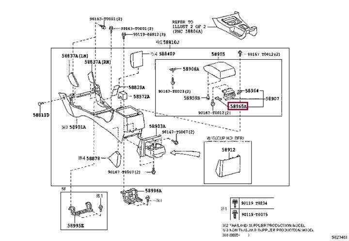 Toyota 58965-20040 Lewy podłokietnik pokrywa korek 5896520040: Dobra cena w Polsce na 2407.PL - Kup Teraz!