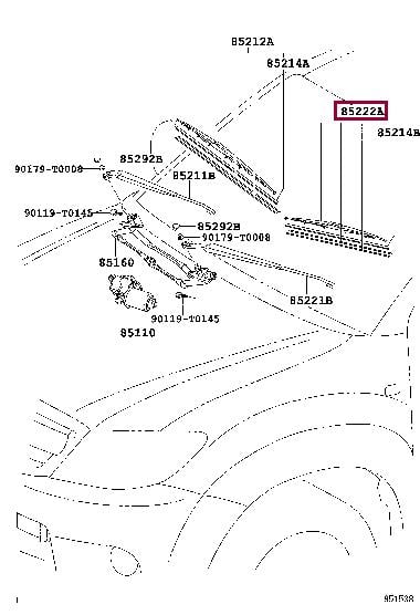 Toyota 85222-0K090 Щітка склоочисника 852220K090: Купити у Польщі - Добра ціна на 2407.PL!