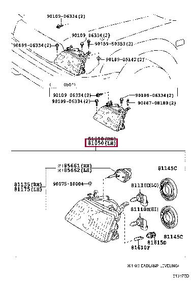 Toyota 81050-60062 Headlamp 8105060062: Buy near me in Poland at 2407.PL - Good price!