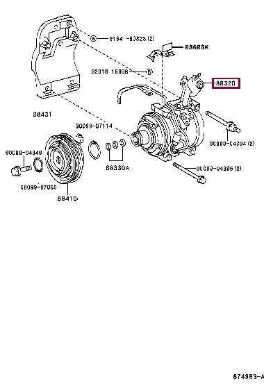 Toyota 88320-33160 Compressor, air conditioning 8832033160: Buy near me in Poland at 2407.PL - Good price!